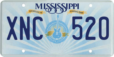 MS license plate XNC520