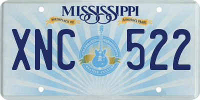MS license plate XNC522
