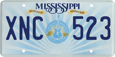 MS license plate XNC523