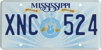 MS license plate XNC524