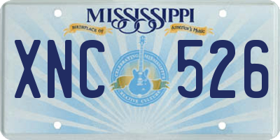 MS license plate XNC526