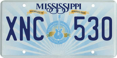 MS license plate XNC530