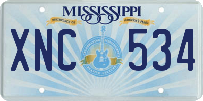 MS license plate XNC534
