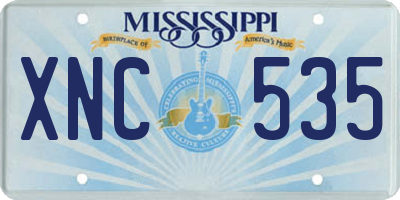 MS license plate XNC535