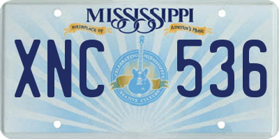 MS license plate XNC536