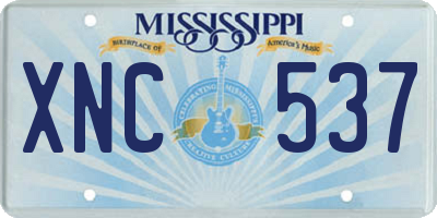 MS license plate XNC537