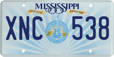 MS license plate XNC538