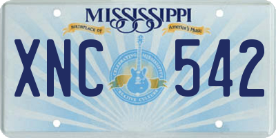 MS license plate XNC542