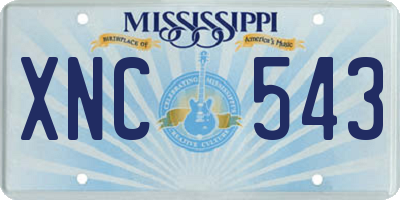 MS license plate XNC543