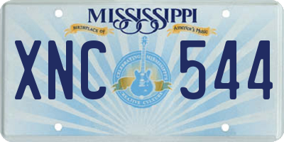 MS license plate XNC544