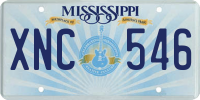 MS license plate XNC546