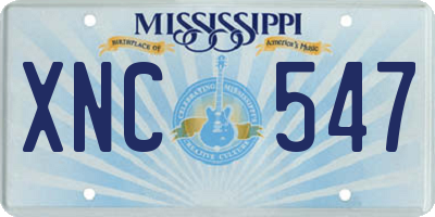 MS license plate XNC547