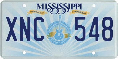MS license plate XNC548
