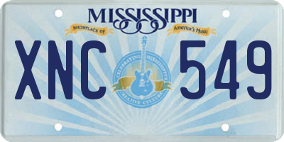 MS license plate XNC549