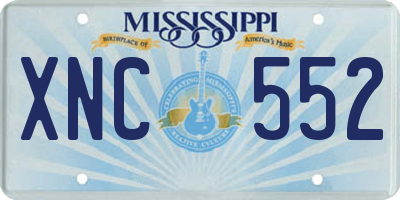 MS license plate XNC552