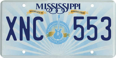 MS license plate XNC553
