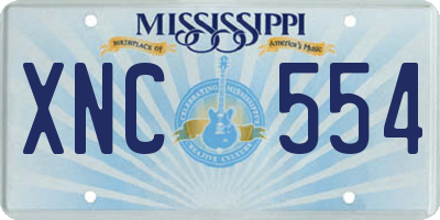 MS license plate XNC554