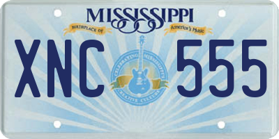 MS license plate XNC555