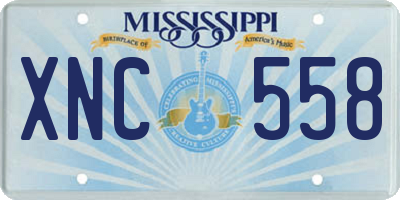 MS license plate XNC558