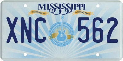 MS license plate XNC562