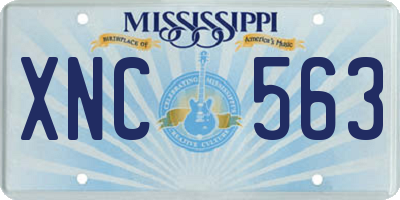 MS license plate XNC563