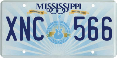 MS license plate XNC566