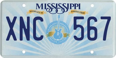 MS license plate XNC567