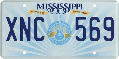 MS license plate XNC569
