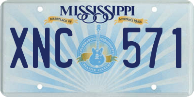 MS license plate XNC571