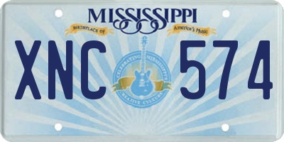 MS license plate XNC574
