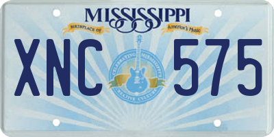MS license plate XNC575