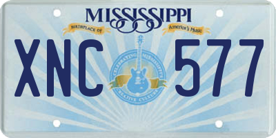 MS license plate XNC577