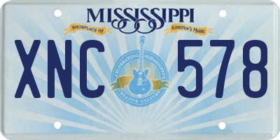 MS license plate XNC578