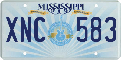 MS license plate XNC583