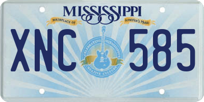 MS license plate XNC585