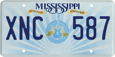 MS license plate XNC587