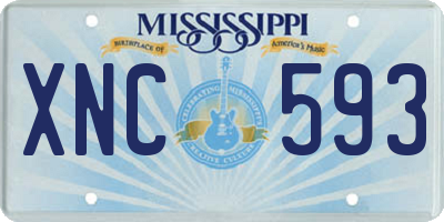 MS license plate XNC593