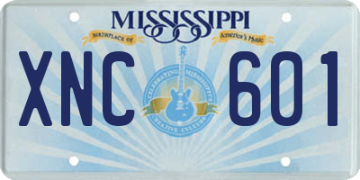 MS license plate XNC601