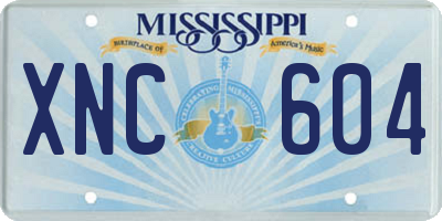 MS license plate XNC604