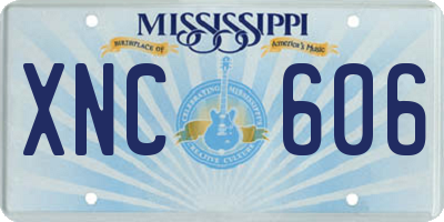 MS license plate XNC606