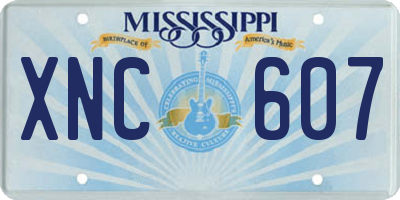 MS license plate XNC607