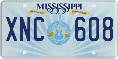 MS license plate XNC608