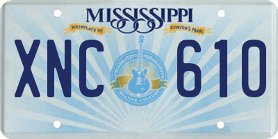 MS license plate XNC610