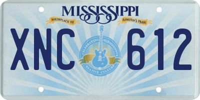 MS license plate XNC612