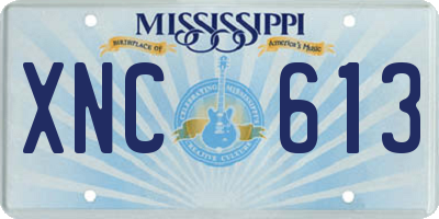 MS license plate XNC613