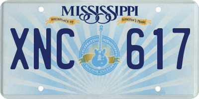 MS license plate XNC617