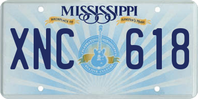MS license plate XNC618