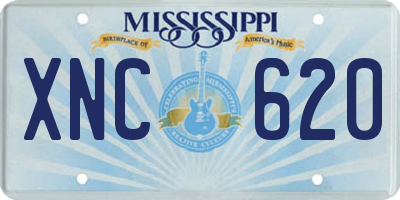 MS license plate XNC620