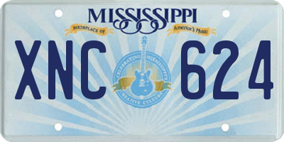 MS license plate XNC624