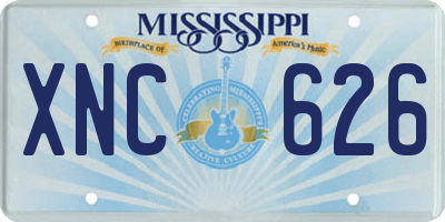 MS license plate XNC626